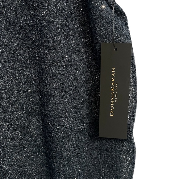 Donna Karan NY Sequin Crochet Sleeveless Top in Navy Size Large NWT - Picture 3 of 10